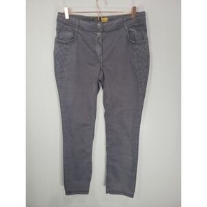 Cecil Scarlett Grey Quilted Pocket Slim Fit Pants Womens Mid Rise Trousers‎